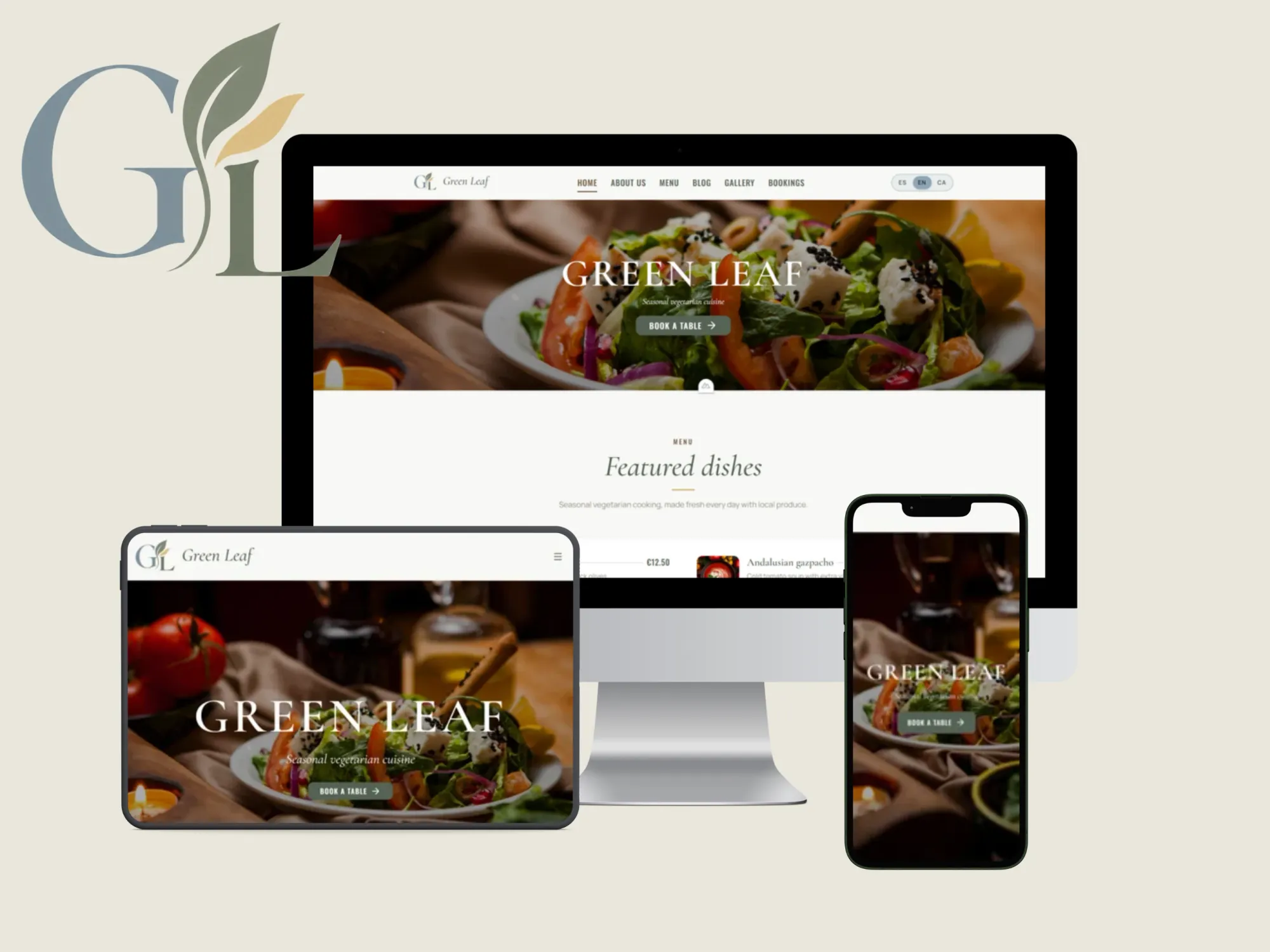 Green Leaf — Sitio web para restaurante con reservas y menú digital